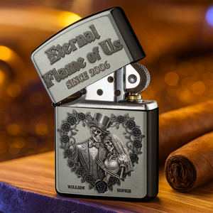 Eternnal Flame Of Skull Couple Lighter - Personalized Gift For Couple 07PGLU020825