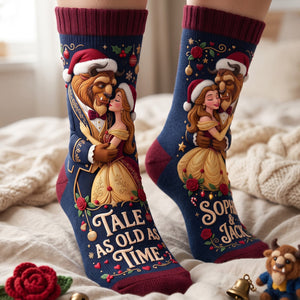 Fairytale Couple Middle Tube Socks - Personalized Gifts For Couples 01TYTA170926