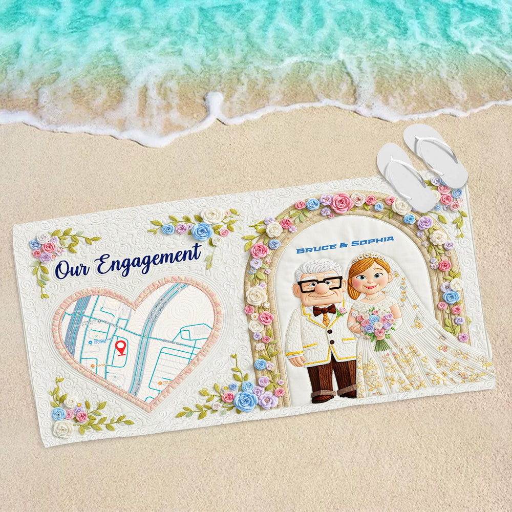 Romantic Engagement Beach Towel - Personalized Wedding Gifts For Couple 05OHLU140725