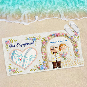 Romantic Engagement Beach Towel - Personalized Wedding Gifts For Couple 05OHLU140725
