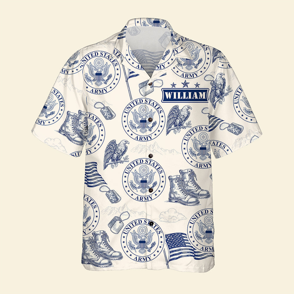 Bold Patriotic Hawaiian Shirt - Personalized Gifts For Soldier 02huqn210625