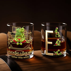 Cheeky Green Couple Round Glass - Personalized Gifts For Couples 04OHLU201125