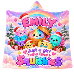Just A Girl Who Love Squishies Lovely Hood Blanket - Personalized Christmas Gifts For Squishy Lovers 03nata261026