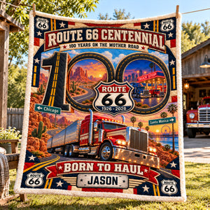 Trucking On Legendary Road Blanket - Personalized Gifts For Truckers 07halu091026