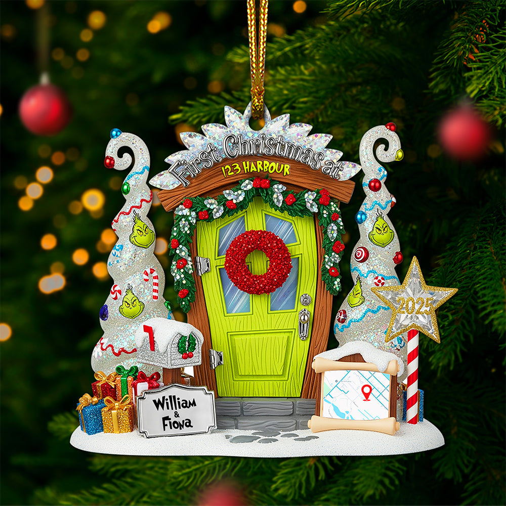 First Christmas At New Address Ornament - Personalized Christmas Gifts For Couple 07TGLU160825