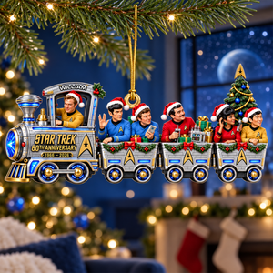 60th Anniversary Universe Train Ornament - Personalized Gifts For Christmas Ornament 11OHQN231026