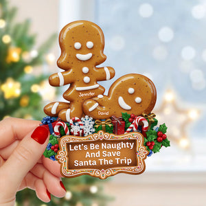 Naughty Gingerbread Couple Christmas Ornament - Personalized Gifts For Couple 02huqn100925