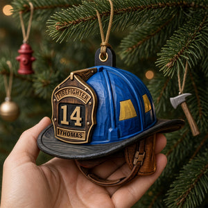 Firefighter Helmet Acrylic Ornament - Personalized Christmas Gifts For Firefighter 07pglu201026