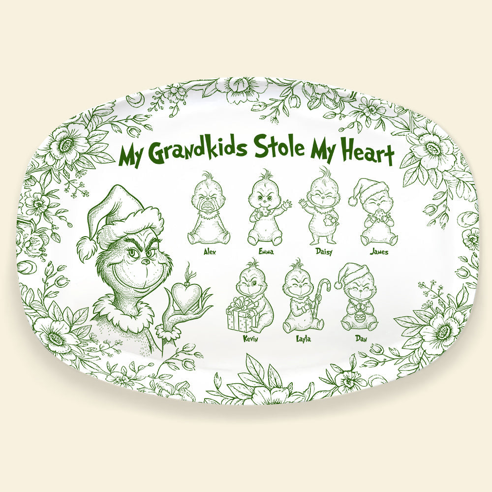 Grandma Green Monster Resign Plate - Personalized Gifts For Christmas Grandma Plate 02PGTA200925
