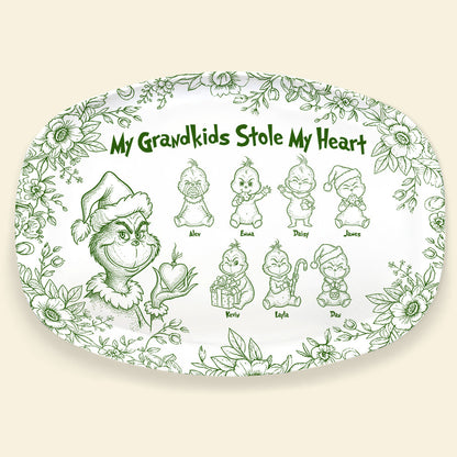 Grandma Green Monster Resign Plate - Personalized Gifts For Christmas Grandma Plate 02PGTA200925