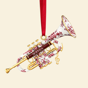 Personalized Gifts - Trumpet Toile de Jouy Christmas Ornament 02pgtn231025