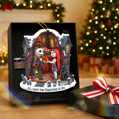 Spooky Couple Christmas Ornament - Personalized Gifts For Couple 02pgqn120925