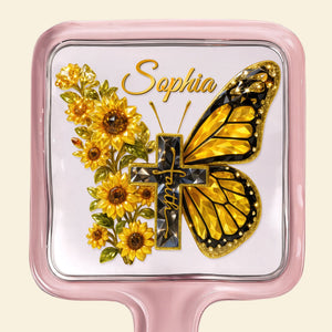 Butterfly Cross Floral Handheld Mirror – Personalized Gifts For Christians 04huqn051225