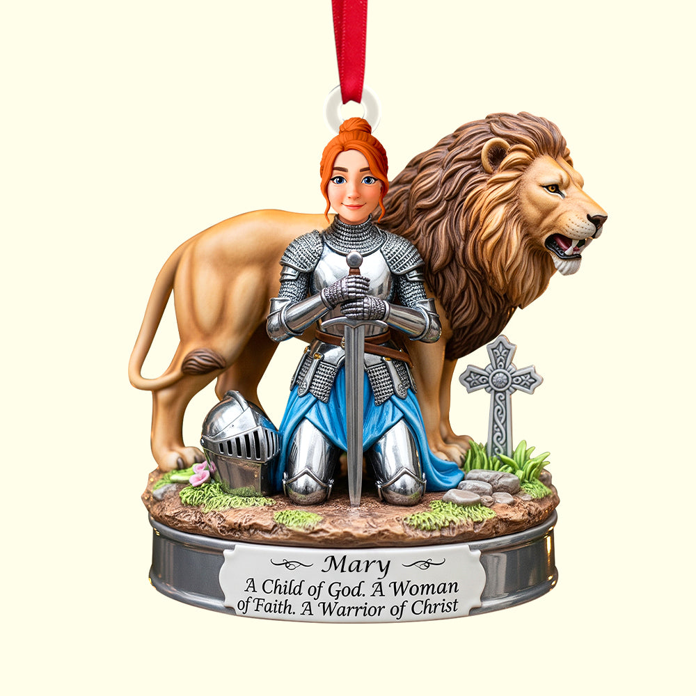 Warrior Of Christ Personalized Gifts For Christian Christmas Acrylic Ornament 02hutn220825