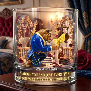 Naughty Couple 11oz Round Glass - Personalized Gifts For Couple Glass 05OHLU010626