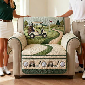 Golf Course Quilted Sofa Cover - Personalized Gifts For Golfers 06NALU300126