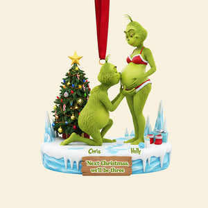 Personalized Gifts For Christmas, Couple Pregnant Couple Acrylic Ornament 01ohta300925