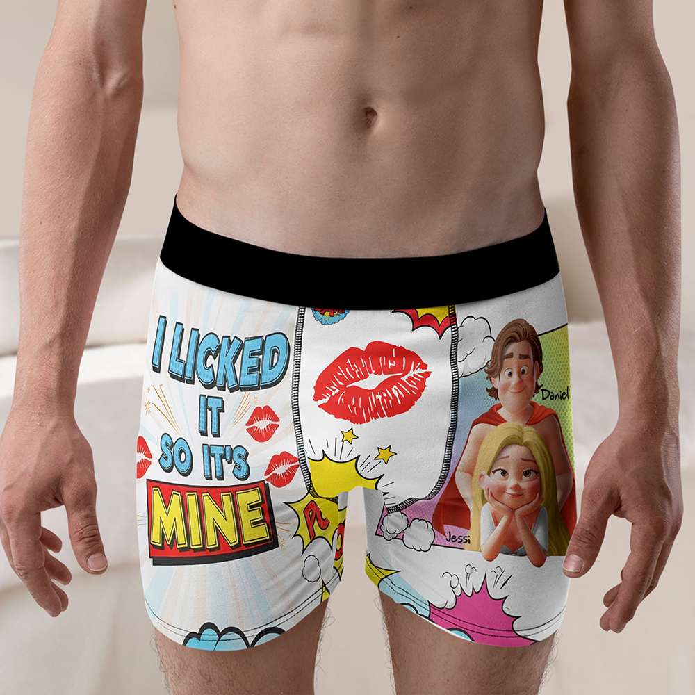 Spicy Couple Men's Boxers - Personalized Gifts For Him 04TGLU240625 - Boxer Briefs - GoDuckee