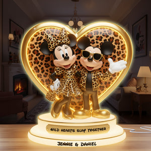 Leopard Wild Hearts Light Box - Personalized Gift For Couples 05PGLU281125