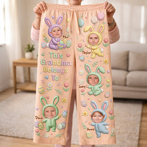 Cute Bunny Grandkids Pajama Pants - Custom Photo Gifts For Grandma 04nalu100326