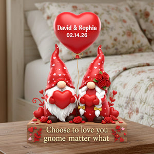 Cute Gnome Couple Acrylic Plaque - Personalized Anniversary Gift For Couples 08HYLU261125