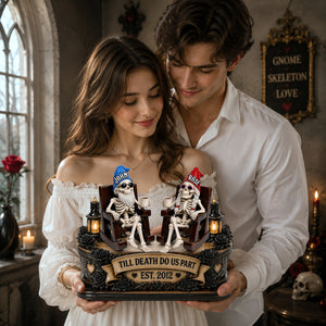 Couple Gnome Skeleton Acrylic Plaque - Personalized Gifts For Couple 05ohlu180826