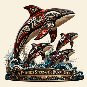Dolphin Dad Indigenous Acrylic Plaque - Personalized Gifts For Dad 02TODT180426