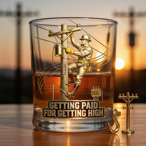 Proud Lineman Round Glass - Personalized Gifts For Workers 01PGQN100626