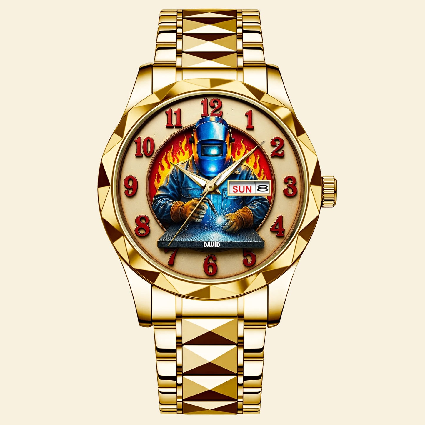Personalized Christmas Gifts For Welder Stainless Steel Men's Watch 01hutn250725