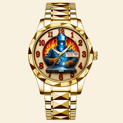 Personalized Christmas Gifts For Welder Stainless Steel Men's Watch 01hutn250725