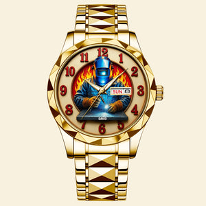 Personalized Christmas Gifts For Welder Stainless Steel Men's Watch 01hutn250725