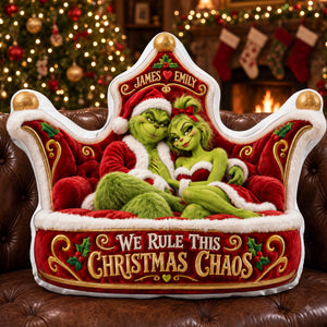Mischievous Christmas Couple Pillow - Personalized Gifts For Couple 01halu091026