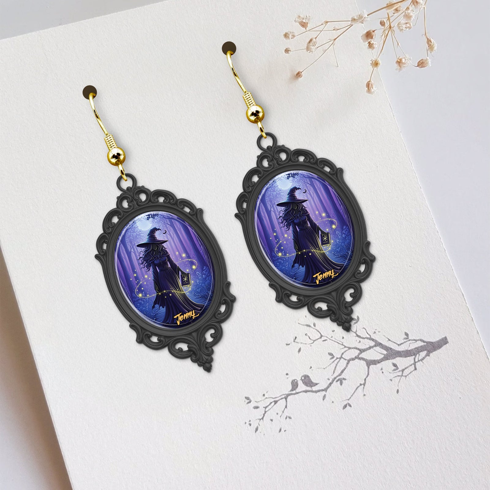 Mystic Witch Moon Earrings - Personalized Gifts For Witch Lovers 01PGTN110725