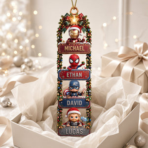Protection Warrior Family Acrylic Ornament - Personalized Christmas Gifts For Family 02padt230926