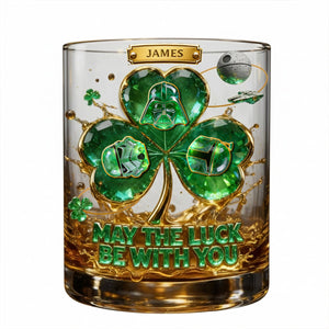 Good Luck From Outer Space Fun Patricks's Day Round Glass, Personalized Gifts 01QHTN040226