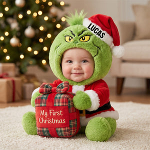 Baby First Christmas Lovely Mischief Pillow - Custom Photo Christmas Gifts For Kids 02pgtn141026