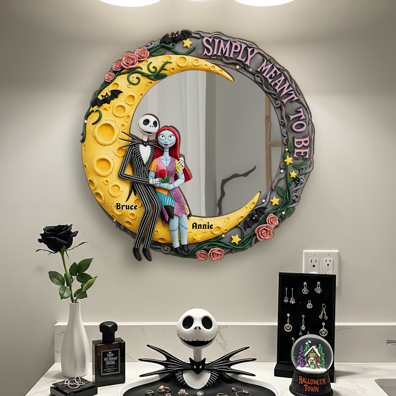 Moonlit Couple's Love Custom Shaped Mirror - Personalized Gifts For Couple 05PGLU220725