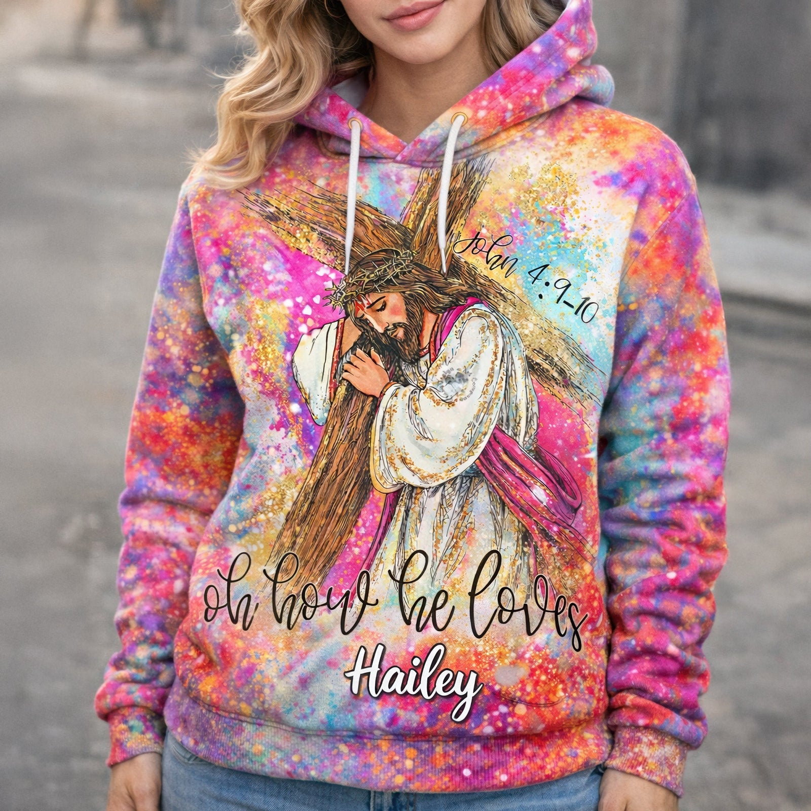 Jesus Carrying The Cross 3D Shirt – Personalized Gifts For Christians 02huqn300126