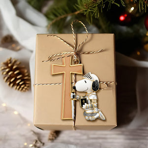 Knight Templar Kneel Under God Acrylic Ornament - Personalized Gifts For Christians 07QHLU211025