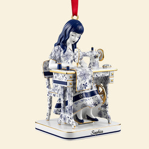 Toile De Jouy Sewing Girl Christmas Ornament Personalized Gifts For Sewing Lovers 05ohtn071125