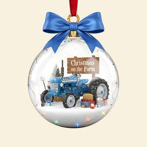 Farm Tractors Acrylic Ornament, Personalized Gifts For Christmas 02hyta271025