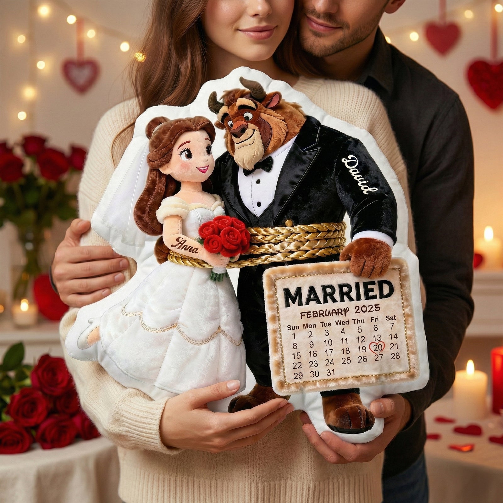 Married Couple Shaped Pillow - Personalized Anniversary Gifts For Couples 02NALU091225