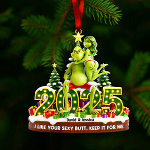 Playful Green Couple Ornament - Personalized Gift For Couples 06OHLU121125