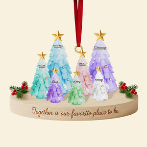 Personalized Gifts For Family, Christmas Tree Sea Glass Family Acrylic Ornament 01nata131025