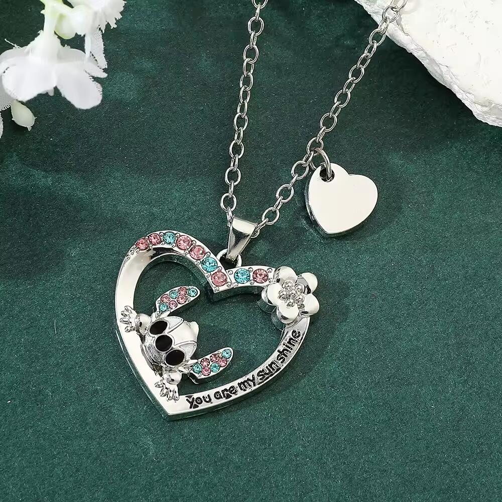 Cute Cartoon Heart Pendant Necklaces 04acxx020425 You Are My Sunshine