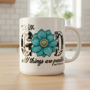 Faith & Flowers Mug Personalized Gifts For Christian 08HUDT261125