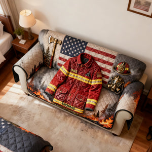 Firefighter Quilted Sofa Cover, Personalized Gifts 04KILU260126