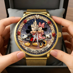 Cute Fairytale Couple Mesh Trap Quartz Watch - Personalized Gift For Couples 04TGLU220126