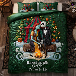 Camping Couples Quilt Bedding Set - Personalized Gifts For Couples 03PALU171125