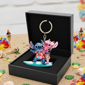 Seaside Adventure Duo Acrylic Keychain - Personalized Gift For Couples 01TOLU011225